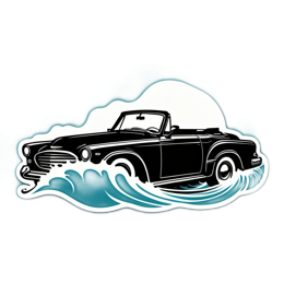cool car waves SVG PNG design with clean design elements