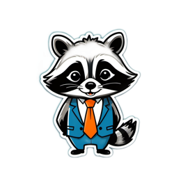 fantasy character raccoon SVG PNG design with clean design elements