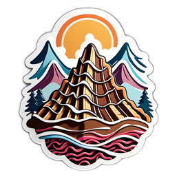 mountains sunset SVG PNG design with clean design elements