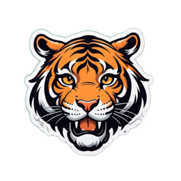 tiger cartoon SVG PNG design with clean design elements