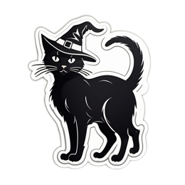 halloween blackcat sticker SVG PNG design