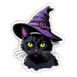 halloween witchcat SVG PNG design with clean design elements