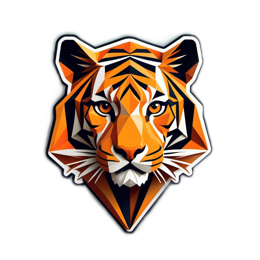 tiger polygonal SVG PNG design with clean design elements