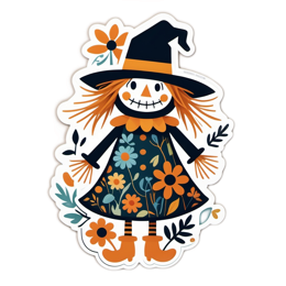 halloween scarecrow flower SVG PNG design with clean design elements