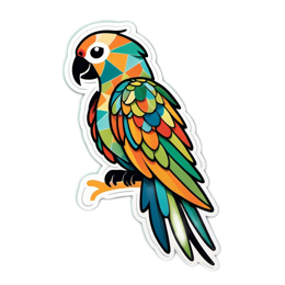 parrot colorful polygon SVG PNG design with clean design elements