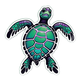 turtle colorful SVG PNG design with clean design elements