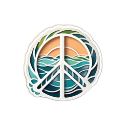 peace waves SVG PNG design