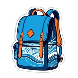 backpack wave SVG PNG design with clean design elements