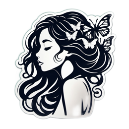woman butterflies SVG PNG design with clean design elements