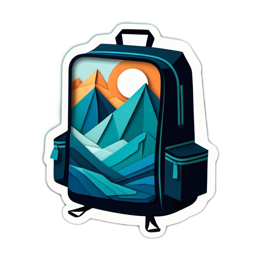 backpack mountains sun SVG PNG design