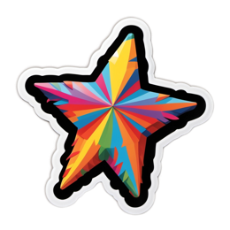 sticker colorful star SVG PNG design with clean design elements