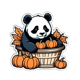 panda pumpkins SVG PNG design with clean design elements