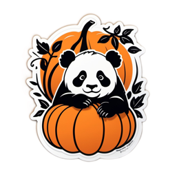 halloween panda pumpkin SVG PNG design