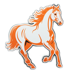 horse icon orange SVG PNG design with clean design elements