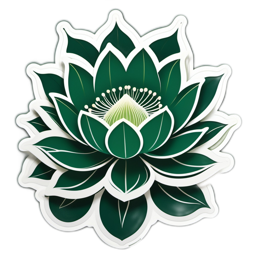 lotus green flower SVG PNG design with clean design elements, white and green floral elements