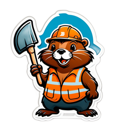 friendly construction beaver SVG PNG design with clean design elements