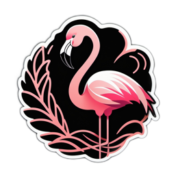 flamingo sticker SVG PNG design with clean design elements