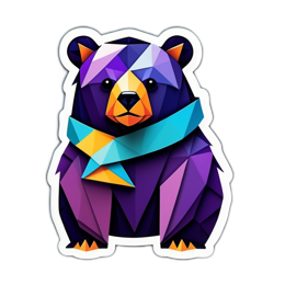 artistic stylized bear SVG PNG design with clean design elements