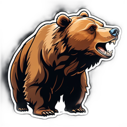 bear aggressive SVG PNG design with clean design elements