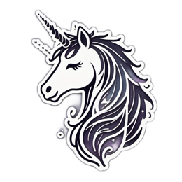 unicorn drawing SVG PNG design with clean design elements