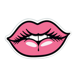 lips sticker SVG PNG design with clean design elements