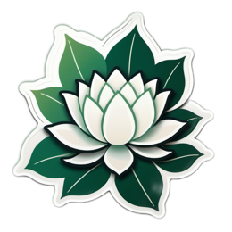 lotus nature flower SVG PNG design with clean design elements, white and green floral elements