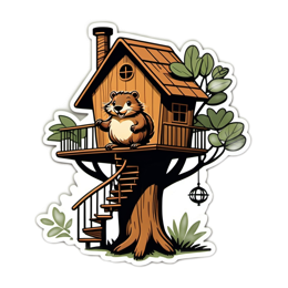 treehouse gopher SVG PNG design with clean design elements