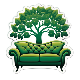 couch tree SVG PNG design with clean design elements
