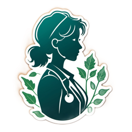 health nature SVG PNG design with green floral elements