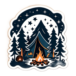 camping stars SVG PNG design with clean design elements
