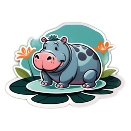 happy hippo summer SVG PNG design with clean design elements