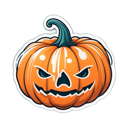 jackolantern sticker SVG PNG design with clean design elements