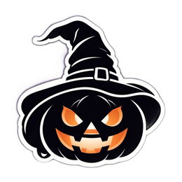 pumpkin witch hat SVG PNG design with clean design elements