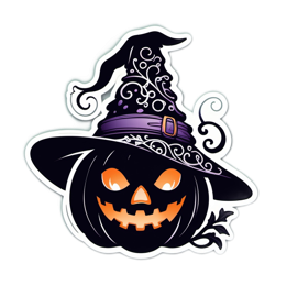 witch hat jackolantern SVG PNG design with clean design elements