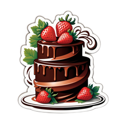 chocolate strawberries cake SVG PNG design