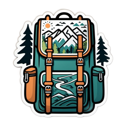 hiking backpack mountains SVG PNG design