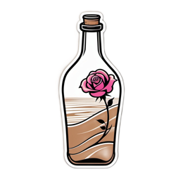 roseshadow bottle rose SVG PNG design with clean design elements