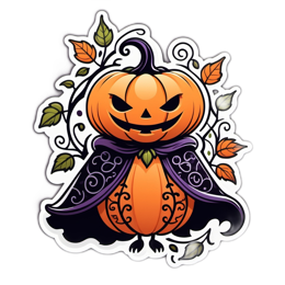 pumpkin cape SVG PNG design with orange and green floral elements