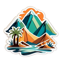 mountains lake SVG PNG design with clean design elements