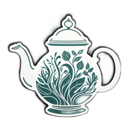 tea leaves floral SVG PNG design with white and green floral elements