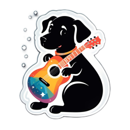 guitar dog SVG PNG design