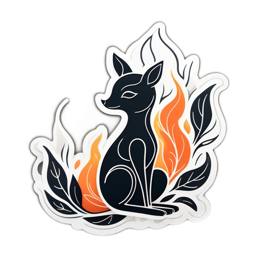 fantasy flame SVG PNG design with clean design elements, black and orange floral elements