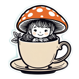 mushroom girl coffee SVG PNG design