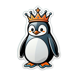 penguin crown SVG PNG design with clean design elements