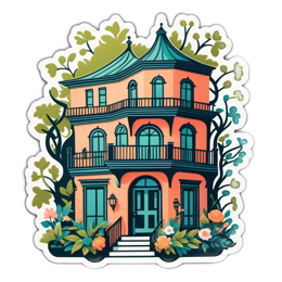 artarchitecture flower SVG PNG design with clean design elements, pink and green floral elements