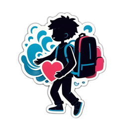 backpack heart SVG PNG design