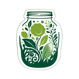 flower jars SVG PNG design with green floral elements