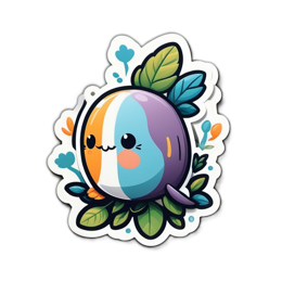sticker character fun SVG PNG design with floral elements