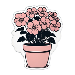 pink flowers planter SVG PNG design with clean design elements, black and pink floral elements