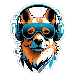 artsy dog sticker SVG PNG design with clean design elements